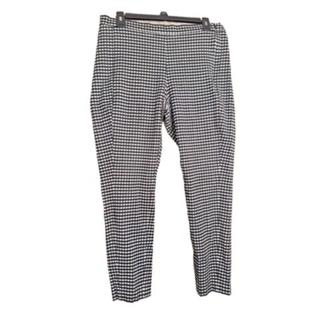 Banana Republic Devon Ankle Pants Womens 12 Black White Gingham Check